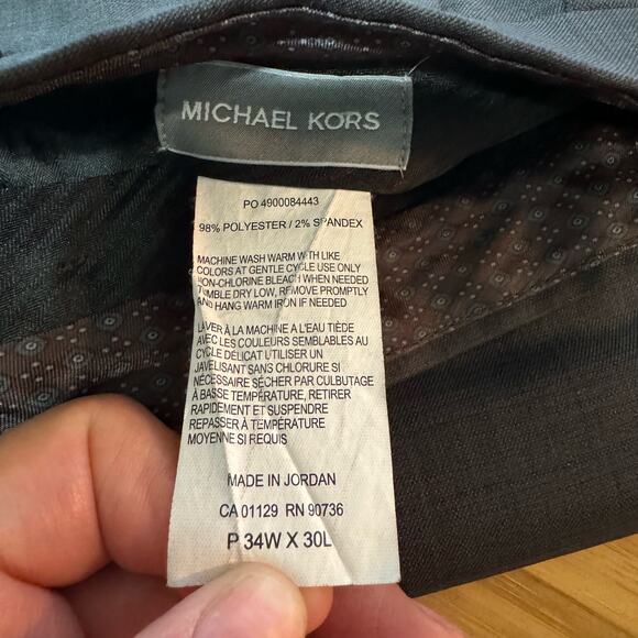 Michael Kors Men's Classic Fit Charcoal Gray Flat Front Dress Pants Size 34 x 30 - Picture 9 of 9